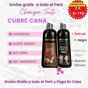 SHAMPOO NATURAL CUBRE CANAS (500 ML)  Sin Amoniaco
